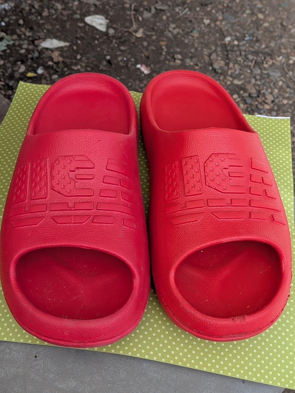 Kids Red Slide Sandals